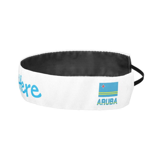 Aruba and Aruban Flag Blue Personalization  Athletic Headband (Right)