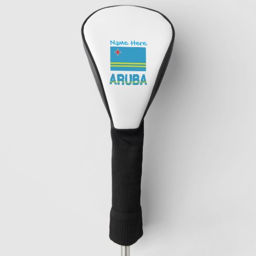 Aruba and Aruban Flag Blue Personalization  Golf Head Cover