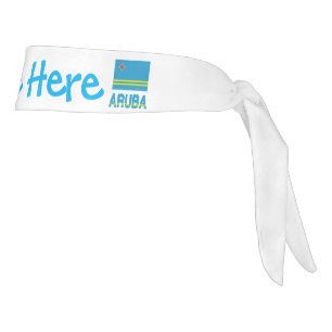Aruba and Aruban Flag Blue Personalization  Tie Headband