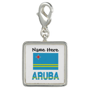 Aruba and Aruban Flag Personalized  Charm