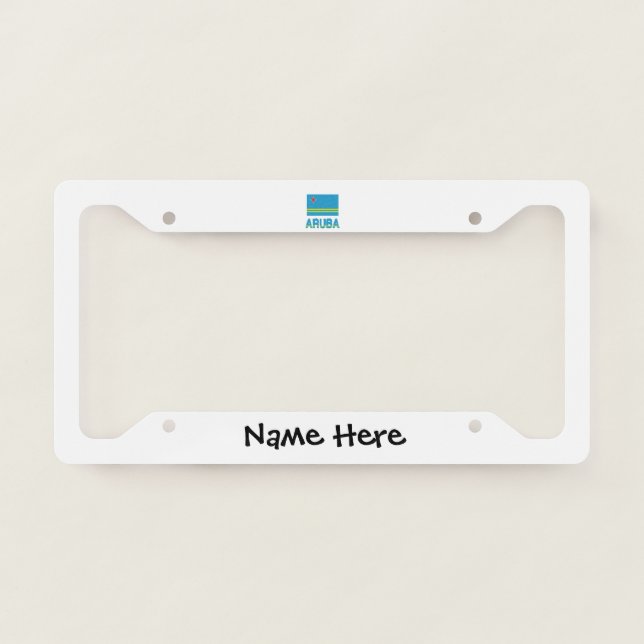 Aruba and Aruban Flag Personalized  License Plate Frame (Front)