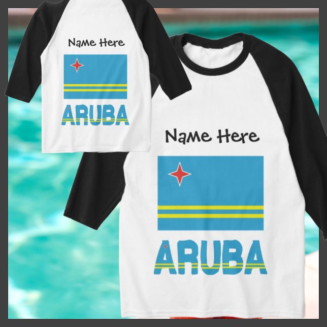 Aruba and Aruban Flag Personalized Long Sleeved  T-Shirt (Creator Uploaded)