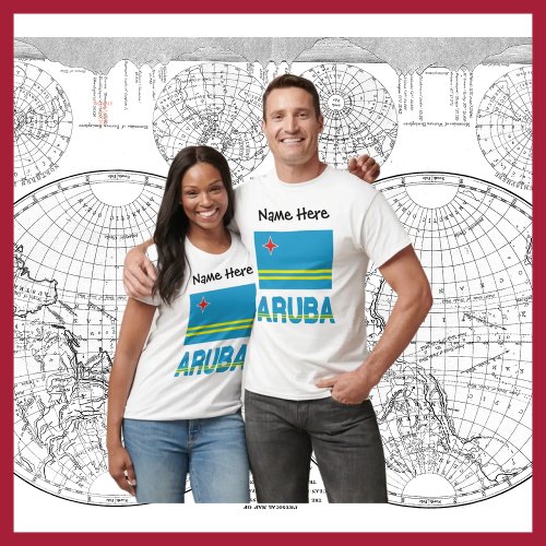 Aruba and Aruban Flag Personalized Mens  T_Shirt