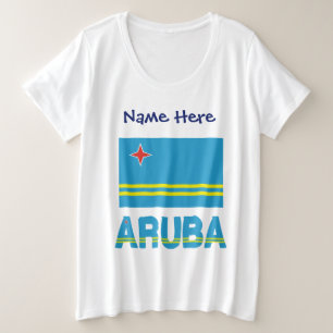 Aruba and Aruban Flag Personalized Plus Size T-Shirt