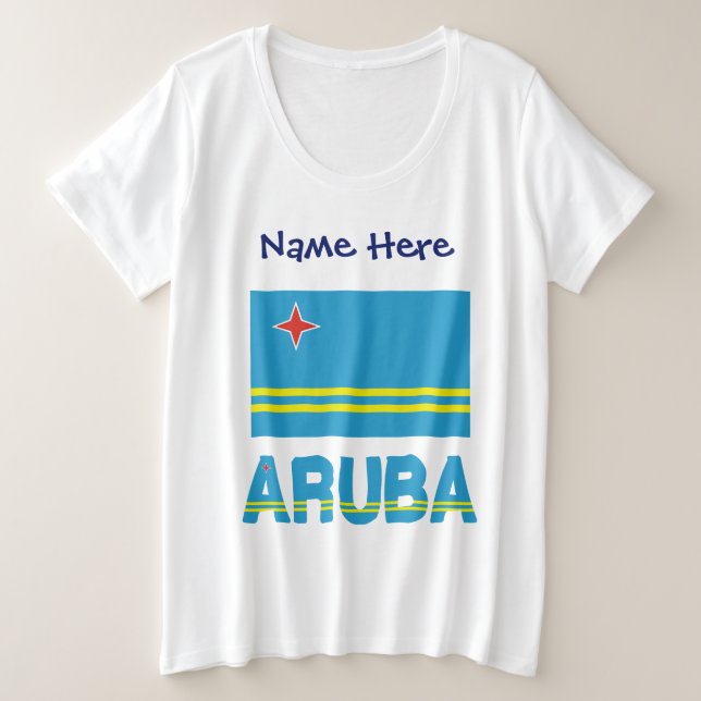 Aruba and Aruban Flag Personalized  Plus Size T-Shirt (Design Front)