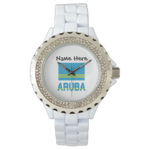 Aruba and Aruban Flag Personalized  Watch