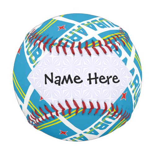 Aruba and Aruban Flag Tiled with Your Name Baseball
