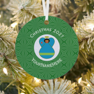 Aruba Angel Christmas Flag Personalized  Metal Ornament