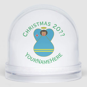 Aruba Angel Christmas Flag Personalized  Snow Globe