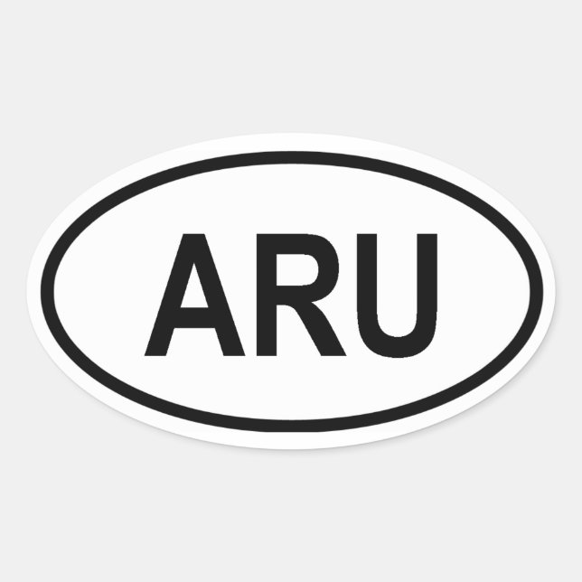 Aruba "ARU" Oval Sticker (Front)
