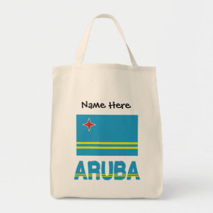Aruba Aruban Flag Black Personalization  Tote Bag
