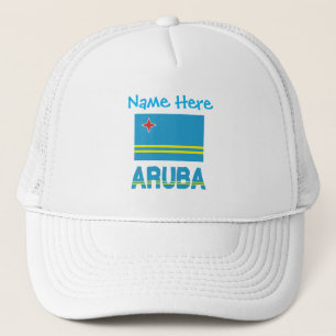 Aruba Aruban Flag Blue Personalization  Trucker Hat