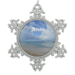 Aruba Beach Snowflake Pewter Christmas Ornament