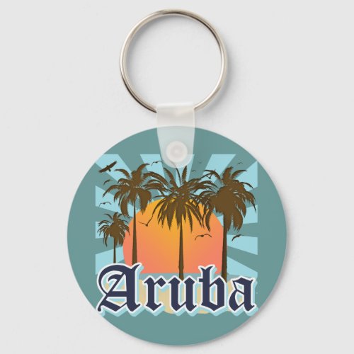 Aruba Beaches Sunset Keychain