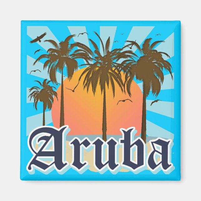 Aruba Beaches Sunset Magnet (Front)