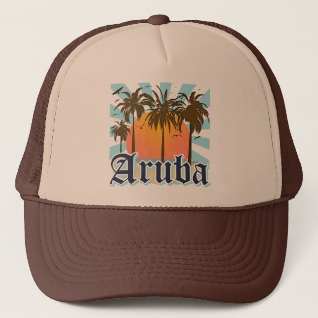 Aruba Beaches Sunset Trucker Hat (Front)
