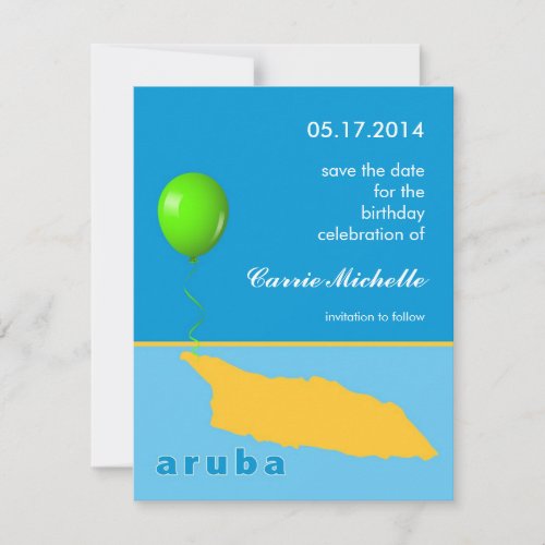 Aruba Birthday Save the Date Announcement