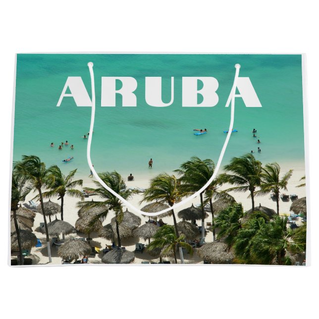 Aruba Caribbean Island Beach Scene Large Gift Bag (Front)