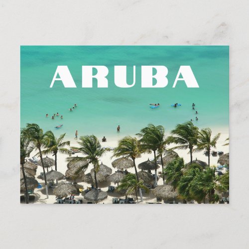 Aruba Caribbean Island Beach Scene Postcard