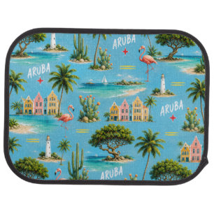 Aruba Caribbean Island lighthouse travel souvenir Car Floor Mat
