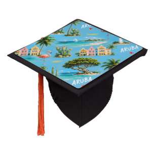 Aruba Caribbean Island lighthouse travel souvenir Graduation Cap Topper