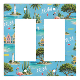 Aruba Caribbean Island lighthouse travel souvenir Light Switch Cover