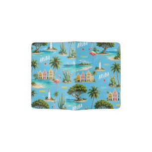 Aruba Caribbean Island lighthouse travel souvenir Passport Holder