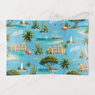 Aruba Caribbean Island lighthouse travel souvenir Trinket Tray