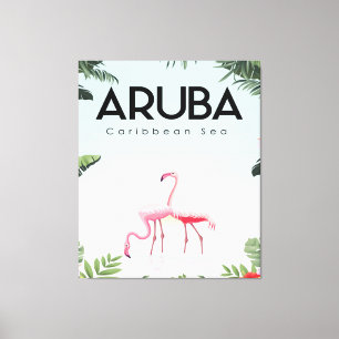 Aruba Caribbean Sea Flamingo Funny Flamingo Canvas Print