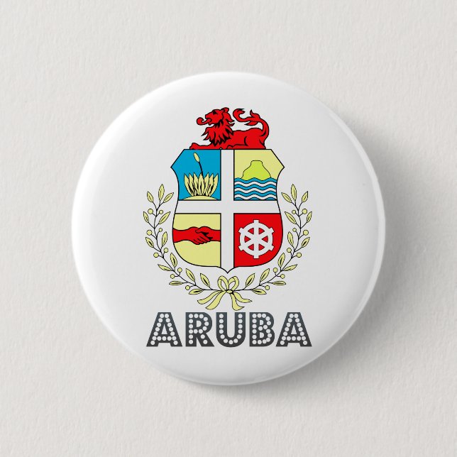 Aruba Coat of Arms Pinback Button (Front)
