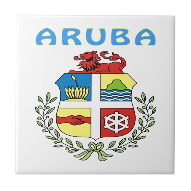 Aruba Coat Of Arms Tile (Front)