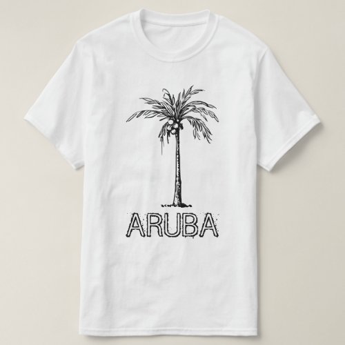 Aruba coconut tree black  white design T_Shirt