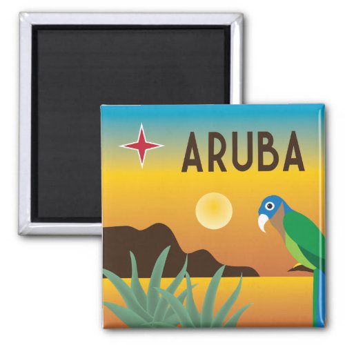 Aruba colorful Caribbean island Magnet