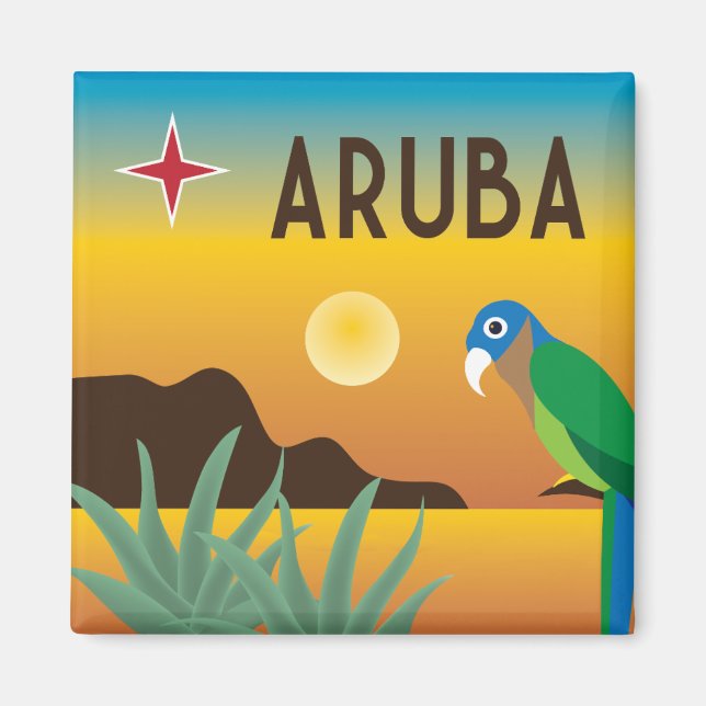 Aruba colorful Caribbean island Magnet (Front)