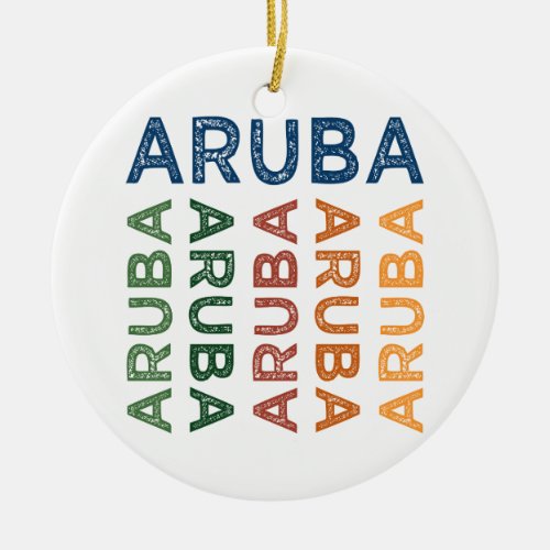 Aruba Cute Colorful Ceramic Ornament