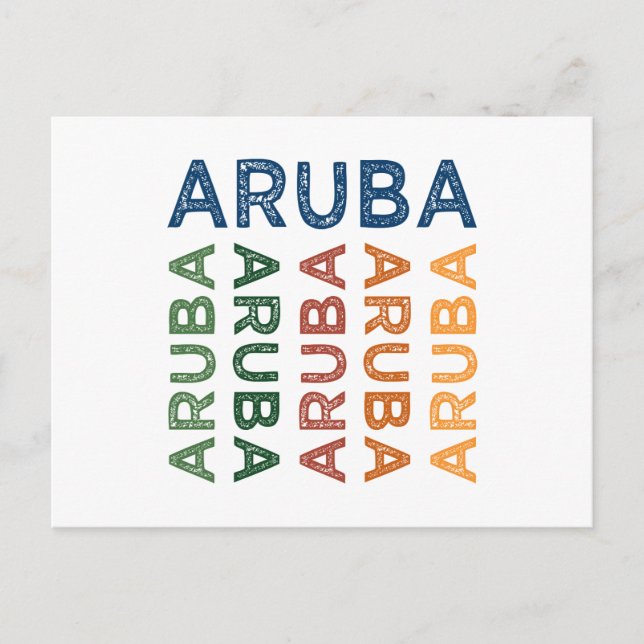 Aruba Cute Colorful Postcard (Front)