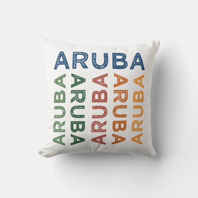 Aruba Cute Colorful Throw Pillow (Front)