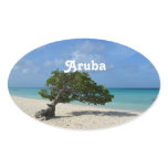 Aruba Divi Divi Tree Oval Sticker