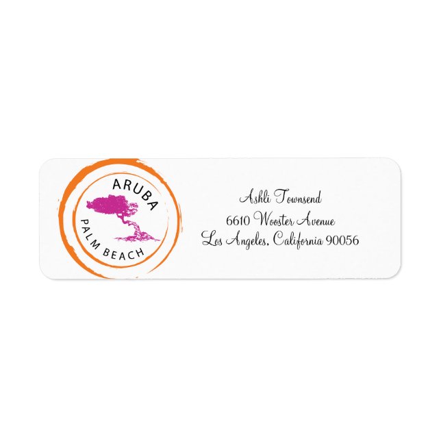 Aruba Divi Divi Tree Return Address Label (Front)