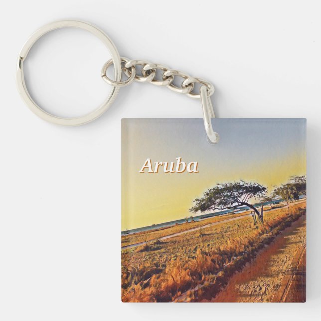 Aruba Divi Divi Trees Keychain (Front)