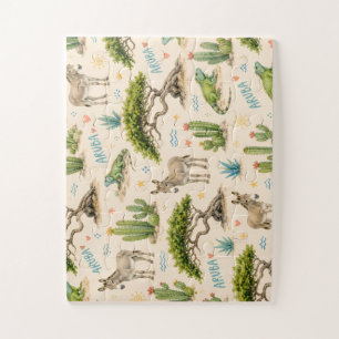Aruba divi tree, donkey, iguana, cactus jigsaw puzzle