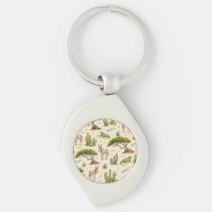 Aruba divi tree, donkey, iguana, cactus keychain