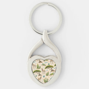 Aruba divi tree, donkey, iguana, cactus keychain
