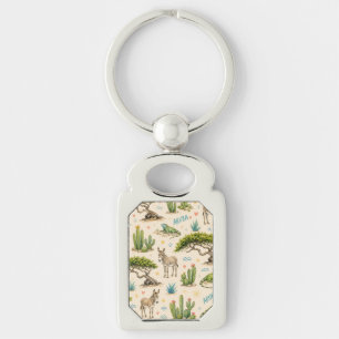 Aruba divi tree, donkey, iguana, cactus keychain