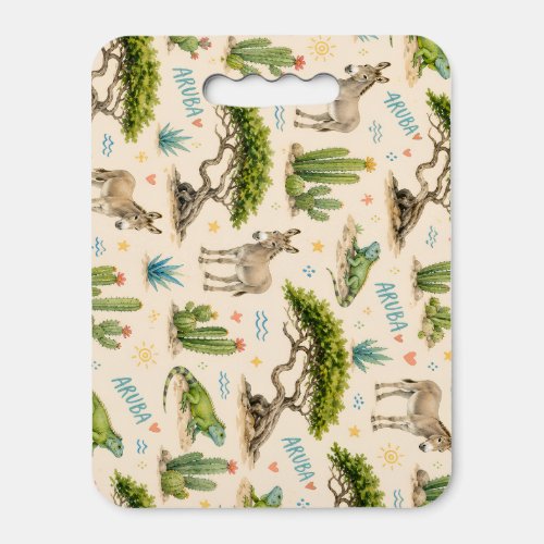 Aruba divi tree, donkey, iguana, cactus seat cushion