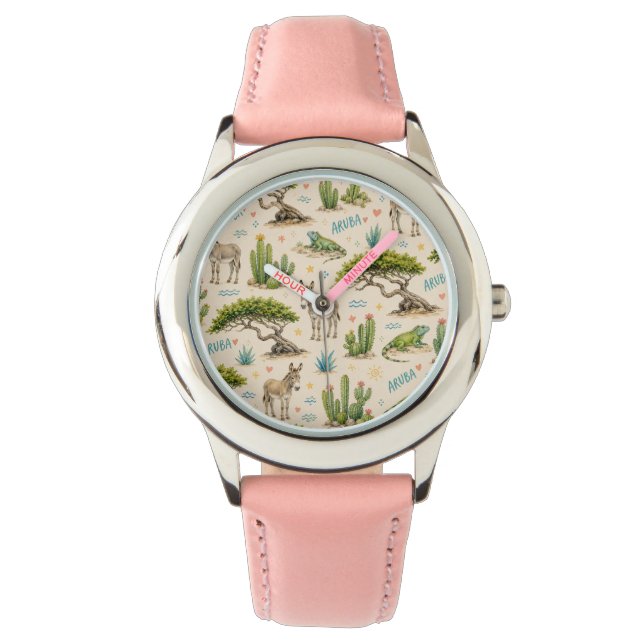 Aruba divi tree, donkey, iguana, cactus watch (Front)