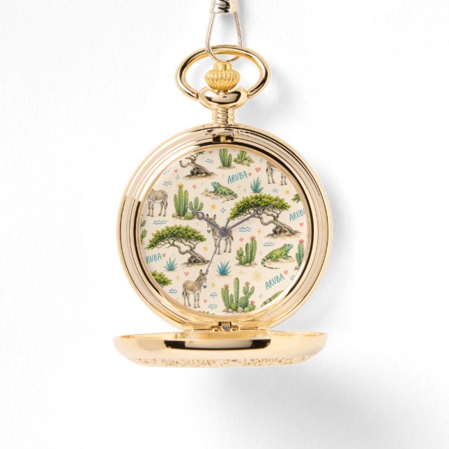 Aruba divi tree, donkey, iguana, cactus watch (Front)