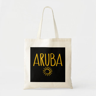 Aruba Drawing of Sun Amber Print Tote Bag
