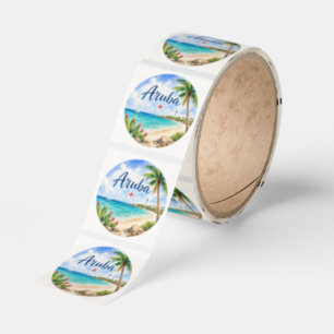 Aruba Dutch Caribbean Island travel souvenir Classic Round Sticker