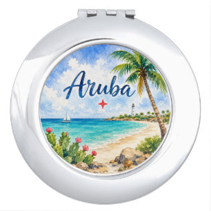 Aruba Dutch Caribbean Island travel souvenir Compact Mirror